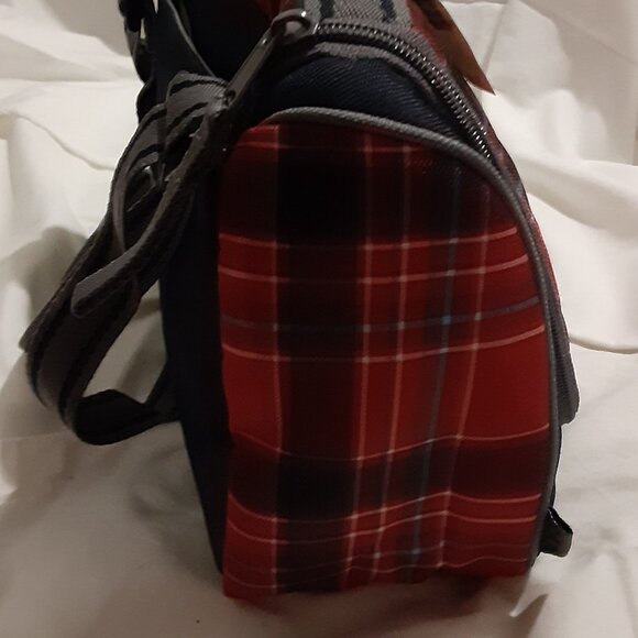 NWT GAP Insulated Tartan Plaid Print Lunch Bag Shoulder Strap With Compartments - Picture 5 of 10